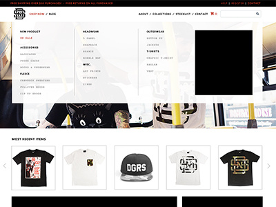 Swallows & Daggers apparel design ecommerce ui website webstore