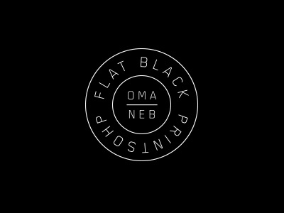 Flat Black Printshop black circle flat logo nebraska omaha print printshop