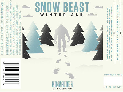 Snow Beast Winter Ale ale beast beer kinkaider nebraska snow storm trees winter ale yeti