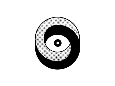 Illusion circles eye halftones identity logo