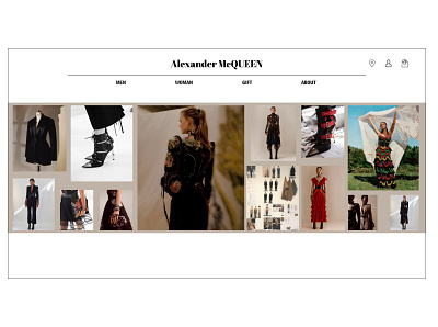 Alexander McQueen brand clothes design designer fashion fashion design homepage luxe shop design ui ux
