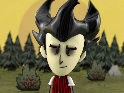 Render 017 - Wilson (Don't Starve Together) 3d 3d art animation app art branding c4d character creative design digital 3d icon identity illustration ios logo mobile typography ui vector