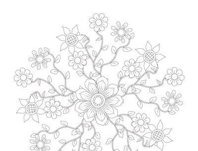 Flower Coloring Page coloring book coloring page flower kdp line art mandala