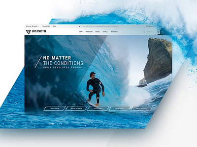 Brunotti homepage header animation clothingbrand e commerce header homepage surfing