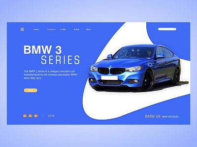 Hero page section BMW app design ui ux web website