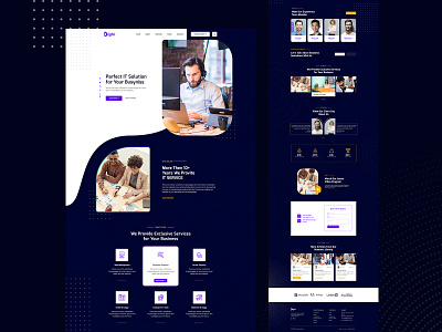 Dighi- IT Solution page clean ui design home page it it solutions landingpage psd template saas ui ui design ux design web