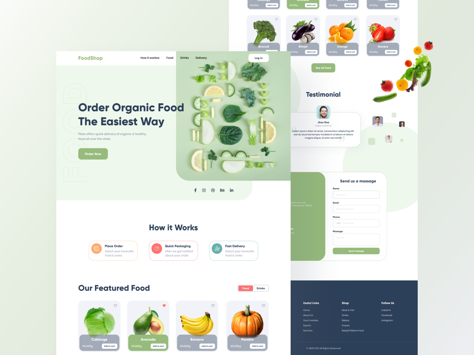 FoodShop- Food delivery website by Akash Das on Dribbble