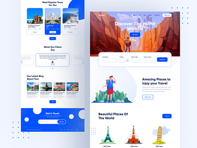 Travela - Travel Agency Web UI Landing page design illustration landingpage psd template travel agency travel blog travel guide traveling trip planner typography ui design ux design vacation