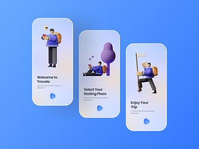 travela- Travel App On Boarding Screen design