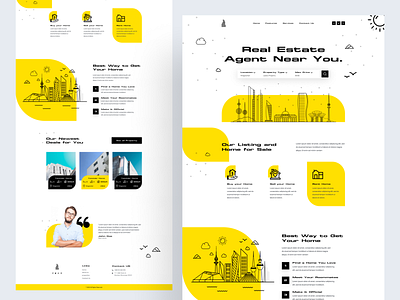 Real Estate Landing Page building design home page desin illustration landingpage psd template real estate home page real estate landing page realestate typography ui ui design ux ux design web