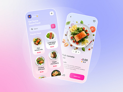 Food Delivery App Design glass morphism app design delivery app design design app food food app design food delivery app glass glass morphism glass morphism app glassmorphism morphism typography ui ui design ux ux design