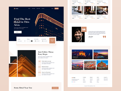 Hotelo- Search hotel home page design design home page landing page landingpage psd template search hotel typography ui design web design webpage website