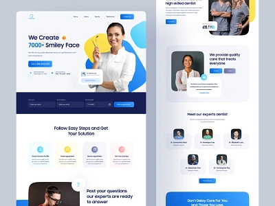 Dental Clinic Landing Page branding dental dental clinic dental clinic landing page dentist design graphic design home page landingpage psd template typography ui ui design ux design