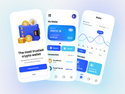 Cryptocurrency App Design app apps bitcoin concept crypto cryptoapp design ethereum interface mobile app typography ui design ux wallet