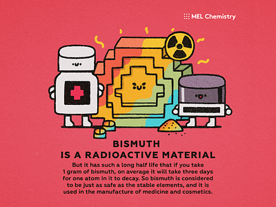 #46 Bismut bismut cartoon chilsrens illustration cute doodle fun happy illustration japanese kawaii mel science radioactive science smile