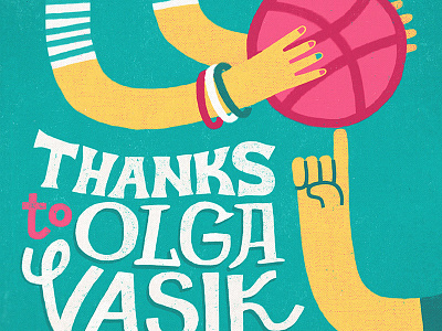 Thanks to Olga Vasik barsikestribu debuts dribbble illustration lettering olga vasik texture thank you vintage
