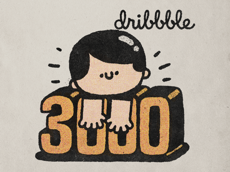 3000 followers 3000 boy cartoon cute doodle dribbble followers fun happy illustration japan japanese kawaii