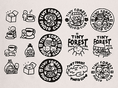 Sketches for Tiny Forest Photo Club amblem art cartoon character cute design doodle fun happy illustration kawaii