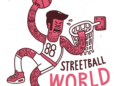 Streetball World League art basketball illustration lettering streetball