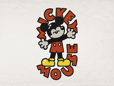 Mickey mouse art cartoon cute disney doodle illustration kawaii lettering mickey mouse smile typogaphy