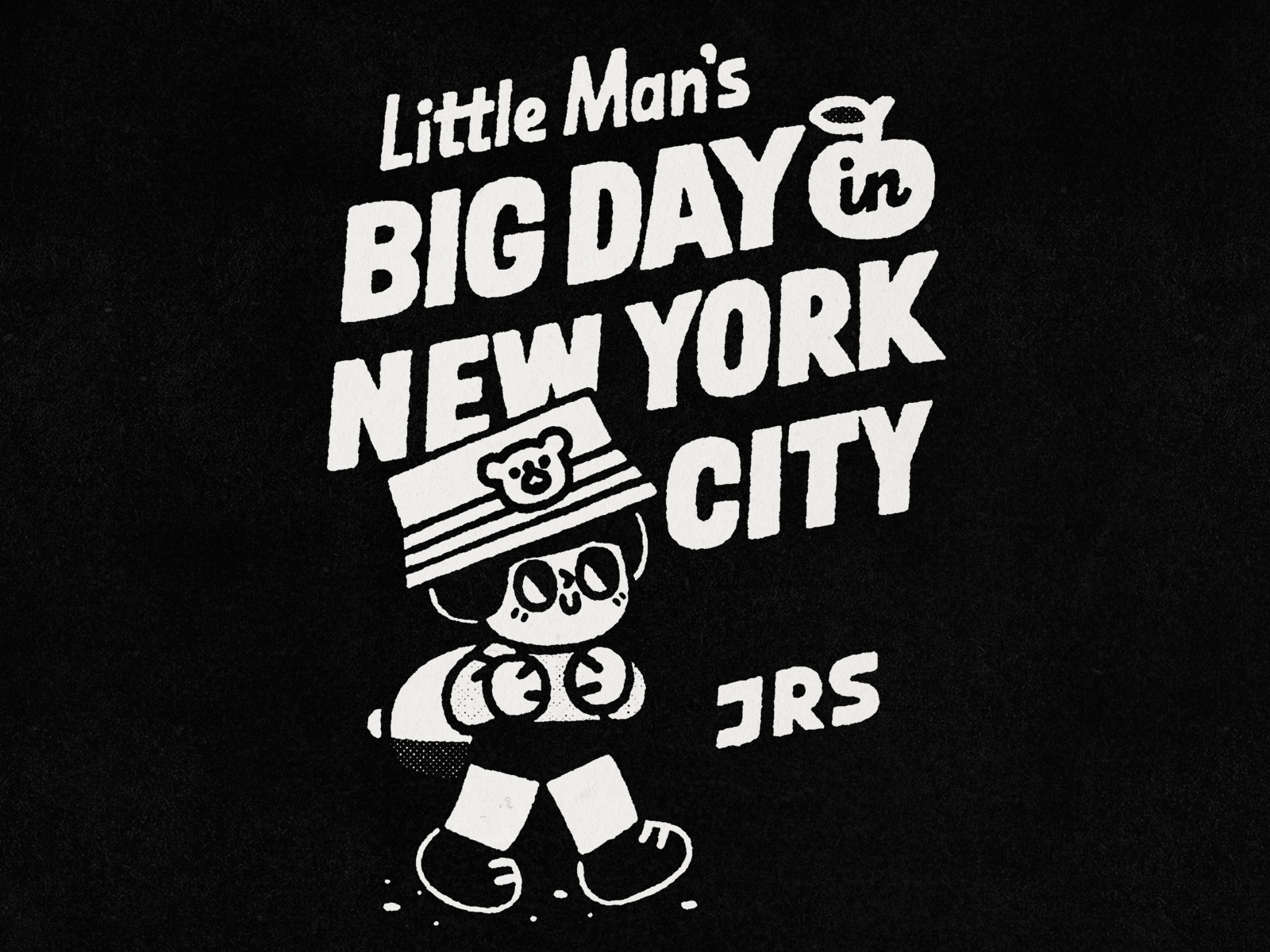 Little Man’s Big Day in New York City, JRS book cover boy cartoon cover cute design doodle fun illustration japanese jrs kawaii lettering little man new york typography usa