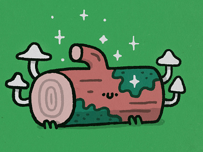 Moss Magic cartoon catbeats cute doodle forest fun illustration japanese kawaii magic moshroom moss mushroom music