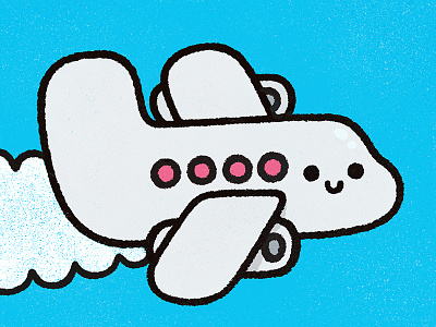 Goodbye! airplane cute doodle fly fun funny illustration japan plane texture