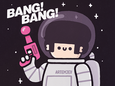 Bang! Bang! Studio bang! bang! cartoon cosmos cute doodle fun gun happy illustration kawaii smile space
