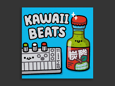Kawaii Beats art cartoon cute doodle flat fun happy illistration illustration japan japanese kawaii lettering smile swedish