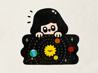 Nicolaus Copernicus cosmos cute doodle earth fun illustration kawaii nicolaus copernicus science space stars