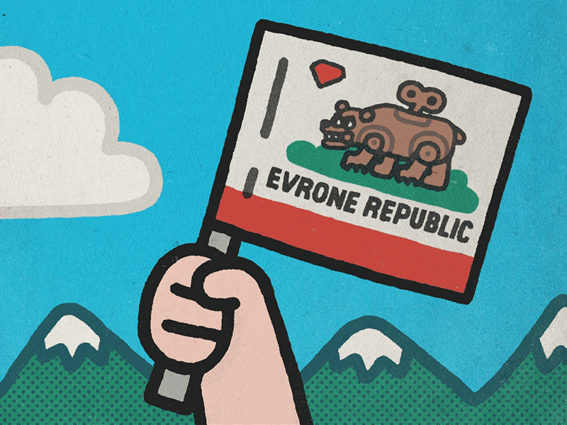 Evrone Republic doodle evrone flag illustration