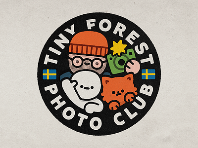 Tiny Forest Photo Club branding cat cute design doodle fun happy illustration japanese kawaii lettering logo simski smile sweden swedish columbia tiny forest photo club typography