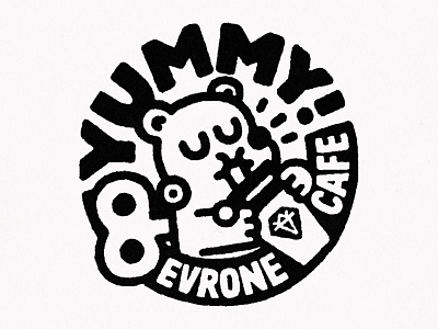 Yummy! cafe cartoon character cute doodle evrone fun illustration japanese kawaii lettering logo typography yummy