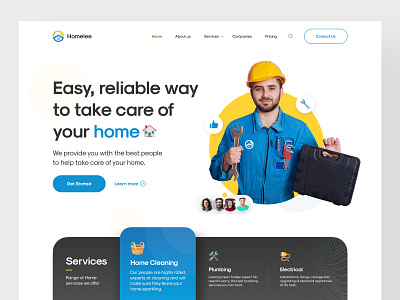 Home Service Website Concept cleaning services creative design home home service homepage inspiration landing page new noteworthy piqo design popular product design service ui ui design uiux uiux design web design website website design