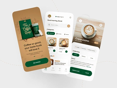 Coffee Shop Mobile App ☕ android app app design branding cappuccino coffee coffee app coffee shop creative design ios app minimalism mobile app mobile design new noteworthy popular product design ui ui design uiux ux design