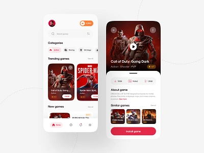 Game Store App 🎮 app design call of duty cod creative design download game gamers mobile mobile app mobile design mobile game new noteworthy product design ui ui design uiux ux design