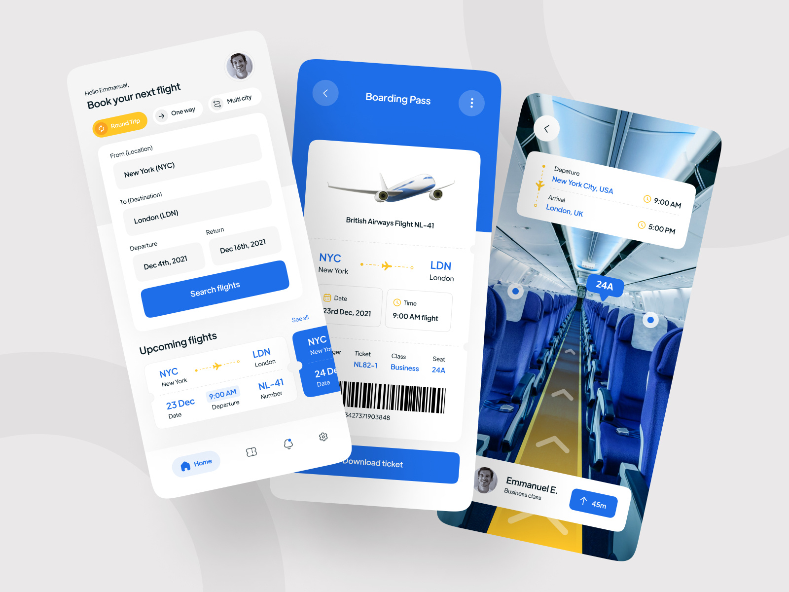 Flight booking App by Emmanuel Edokpa for Dosage Studio on Dribbble