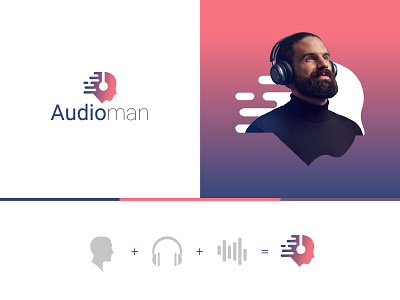 Audioman Logo branding design flat design logo logo design logodesign music album music app music icon music logo musician ui ui ux uiux ux design