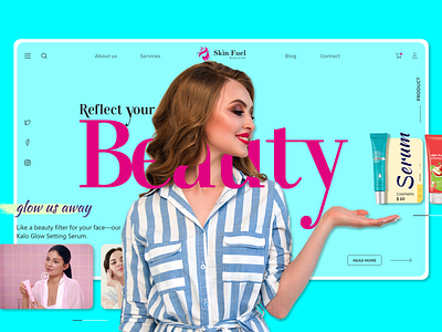 Beauty Fuel Landing Page beauty beauty product branding design flat design invite landing page salon saloon trending trendy ui uiux ux web website weekly warm up