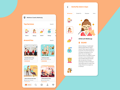 Salon App Design app design beauty beauty app beauty salon branding design flat design ios design landing page salon trending ui uiux ux