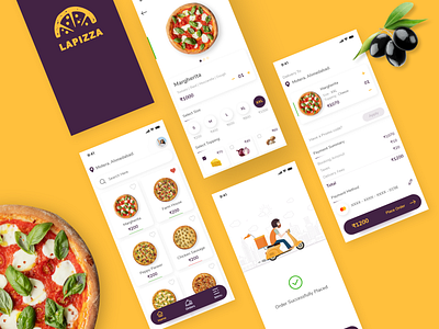 Lapizza App Design app app design application branding delivery delivery app design flat design pizza pizza app pizza delivery pizzeria ui uiux vector