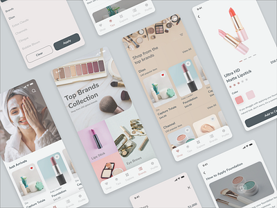 Cosmetics App UI app app design cosmetic cosmetic branding design flat design ios design myntra nykaa trending ui uiux ux