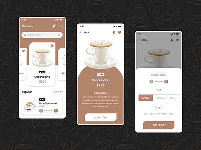 Coffee Delivery App UI app app design branding coffee coffee shop coffeeshop delivery delivery app design flat design ios design landing page trending ui uiux