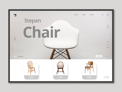 Royal furniture web landing page branding chairs creative design flat design furniture store illustration layout royalty trending uiux webdesign