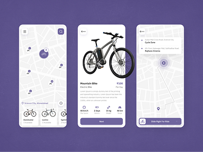 Cycle Rental App app app design application branding cycles design flat design icon illustration rental app trending uiux