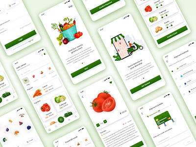 Grocery App app app designer application delivery design ecommerce ecommerce app flat design groceries grocery list grocery online grocery shop grocery store mobile app design mobile design online shop trending uiux