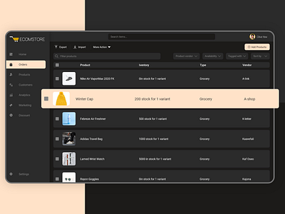 Product Inventory Dashboard