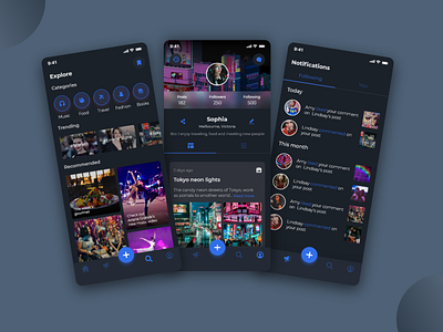 Social Media App app app design application branding design feed flat design instagram ios app media social media design socialmedia trending uiux