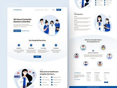 Healthcare Website agency doctors flat design health health care healthcare illustration landing page medical medicine patients trending uiux webdesign website website design