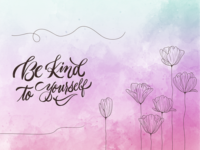 Be kind to yourself app design application branding design flat design freebie freelance illustration ios design trending uiux website